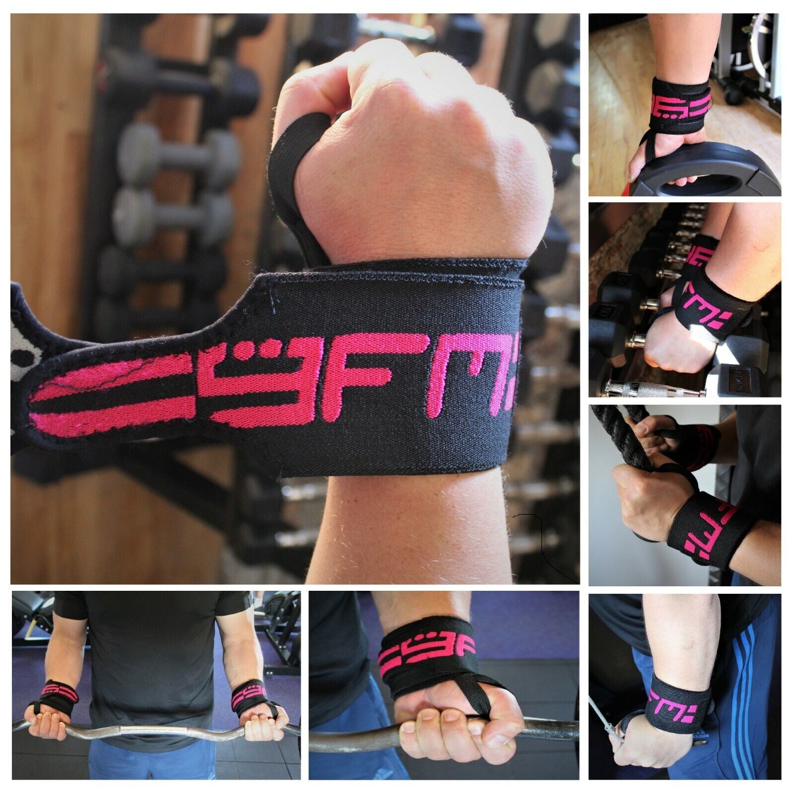 Padded Wrist Wraps for Weightlifting Support and Grip Enhancement